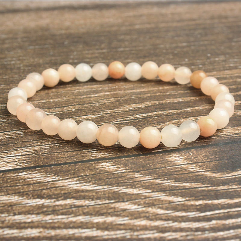 Bracelet de perles d'aventurine rose 8''
