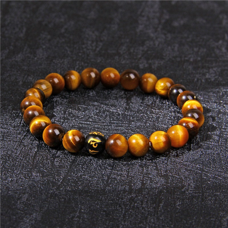 Tiger Eye Onyx Bracelet 8''