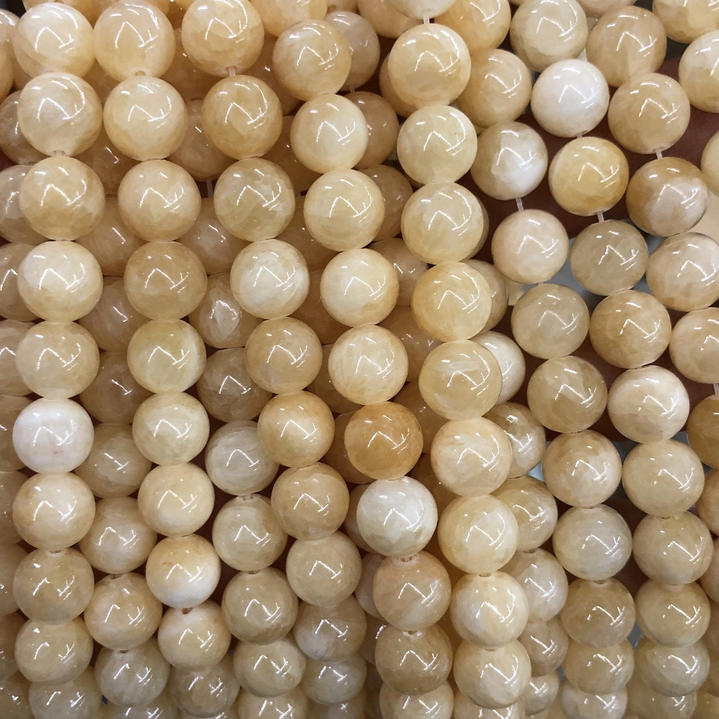 Gul jade, naturlig ædelsten, rund jadesten 4mm 6mm 8mm 10mm 15''