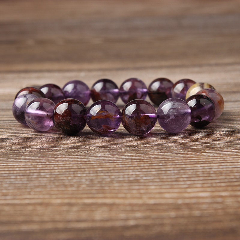 Purple Lodolite Quartz Bracelet 8''