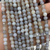 Gray Striped Agate Faceted Beads 6mm 8mm 10mm 12mm