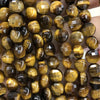 Gul Tiger Eye Mønt Facetteret Perler Naturlige Ædelsten Perler 6mm 8mm