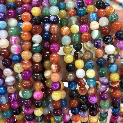 Agate arc-en-ciel, pierre précieuse naturelle, pierre ronde, 6 mm, 8 mm, 10 mm, 15 pouces