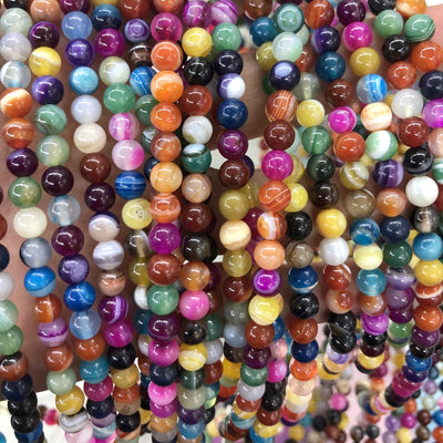 Agate arc-en-ciel, pierre précieuse naturelle, pierre ronde, 6 mm, 8 mm, 10 mm, 15 pouces