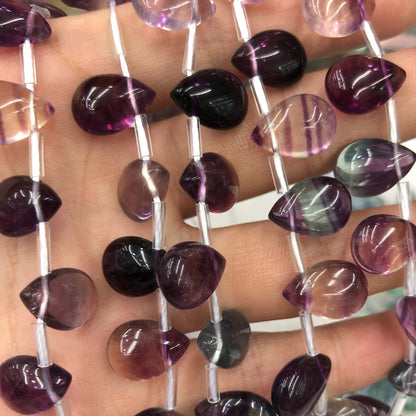 AA+ Purple Green Fluorite Teardrop Beads  10x14mm 13PCS