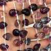 Perles en fluorite violette verte AA+ en forme de larme, 10 x 14 mm, 13 pièces