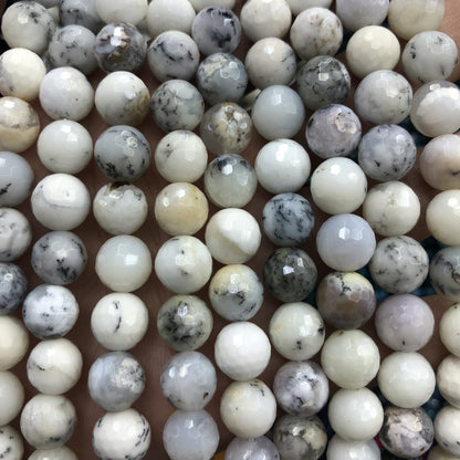 White Opal Faceted Beads 8mm 10mm 15''