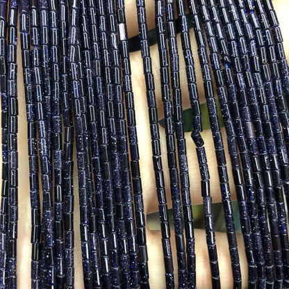 2x4mm Blue Sandstone Tube Beads 15''