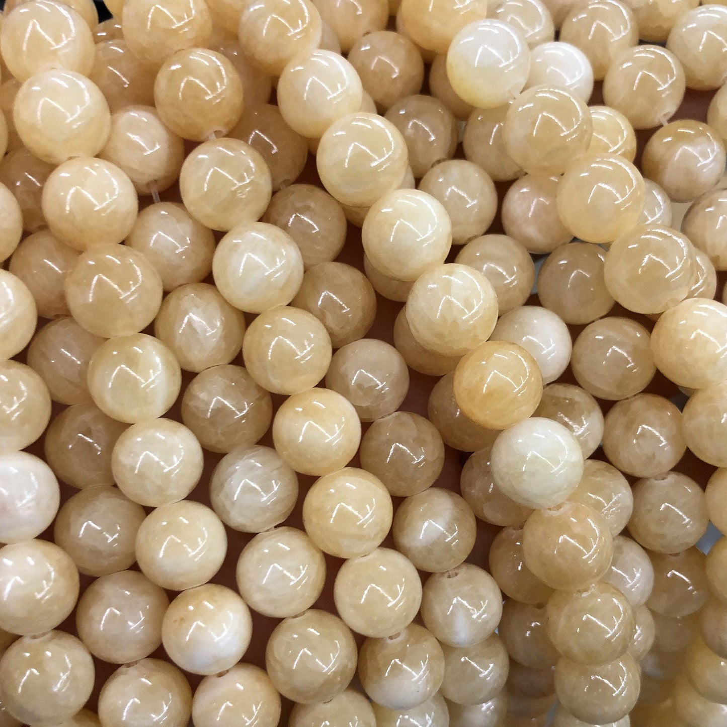 Gul jade, naturlig ædelsten, rund jadesten 4mm 6mm 8mm 10mm 15''