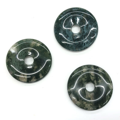 Pendentif donut en agate mousse 30 mm 40 mm 50 mm 1 pièce