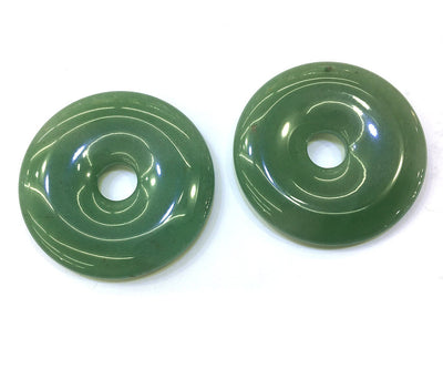 Green Aventurine Donut Pendant 40mm 50mm, 1 pc
