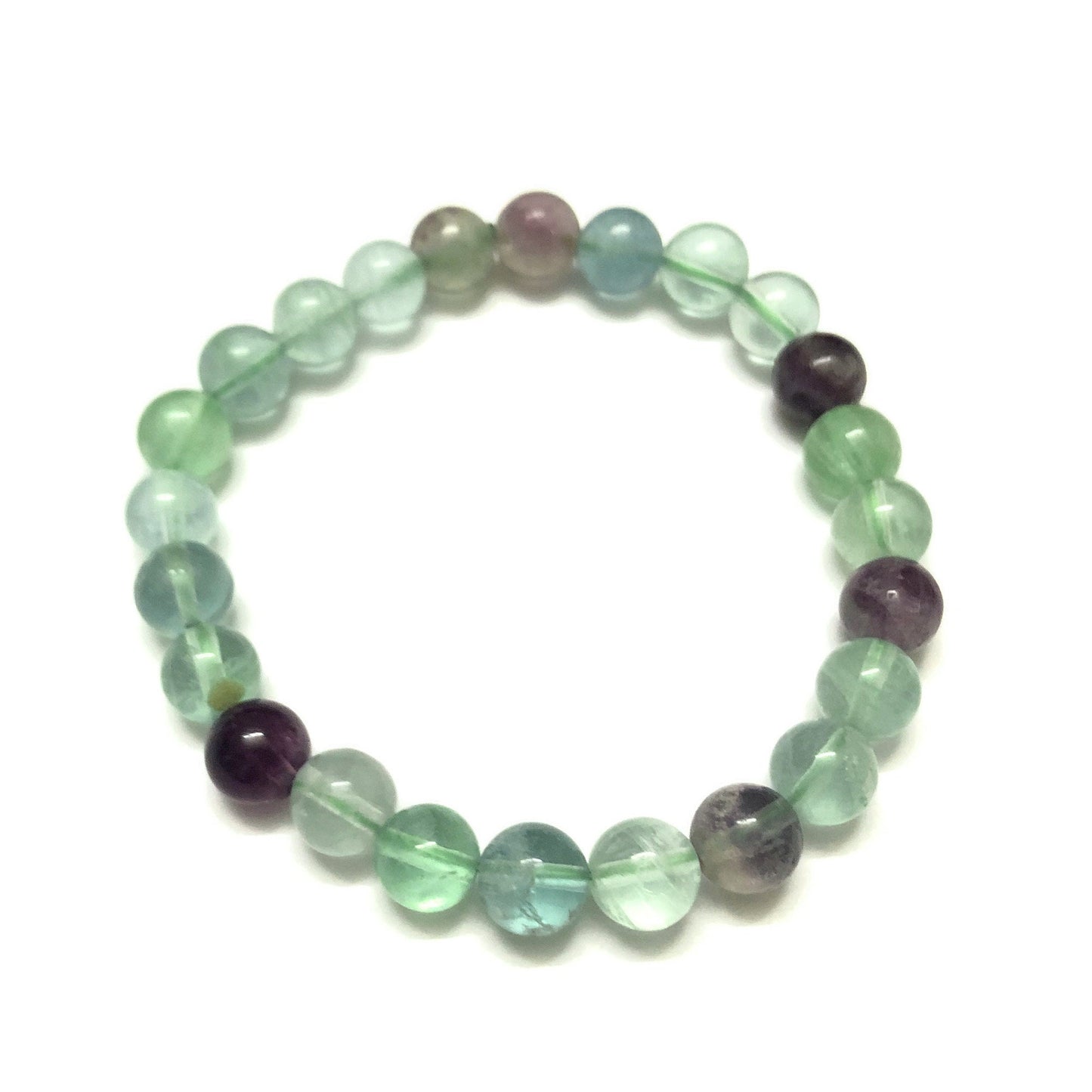 Fluoritarmbånd Crystal Stone Beads Armbånd 4mm 6mm 8mm 10mm 8''