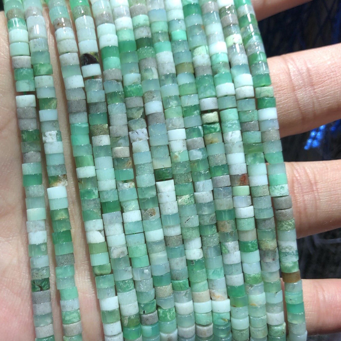 2x4mm Chrysoprase Rondelle Beads 15''