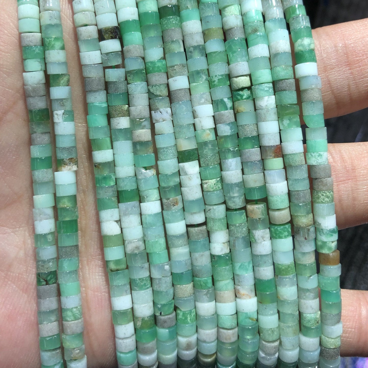 2x4mm Chrysoprase Rondelle Beads 15''