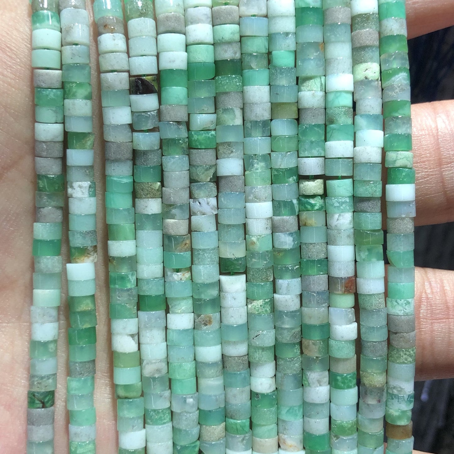 2x4mm Chrysoprase Rondelle Beads 15''