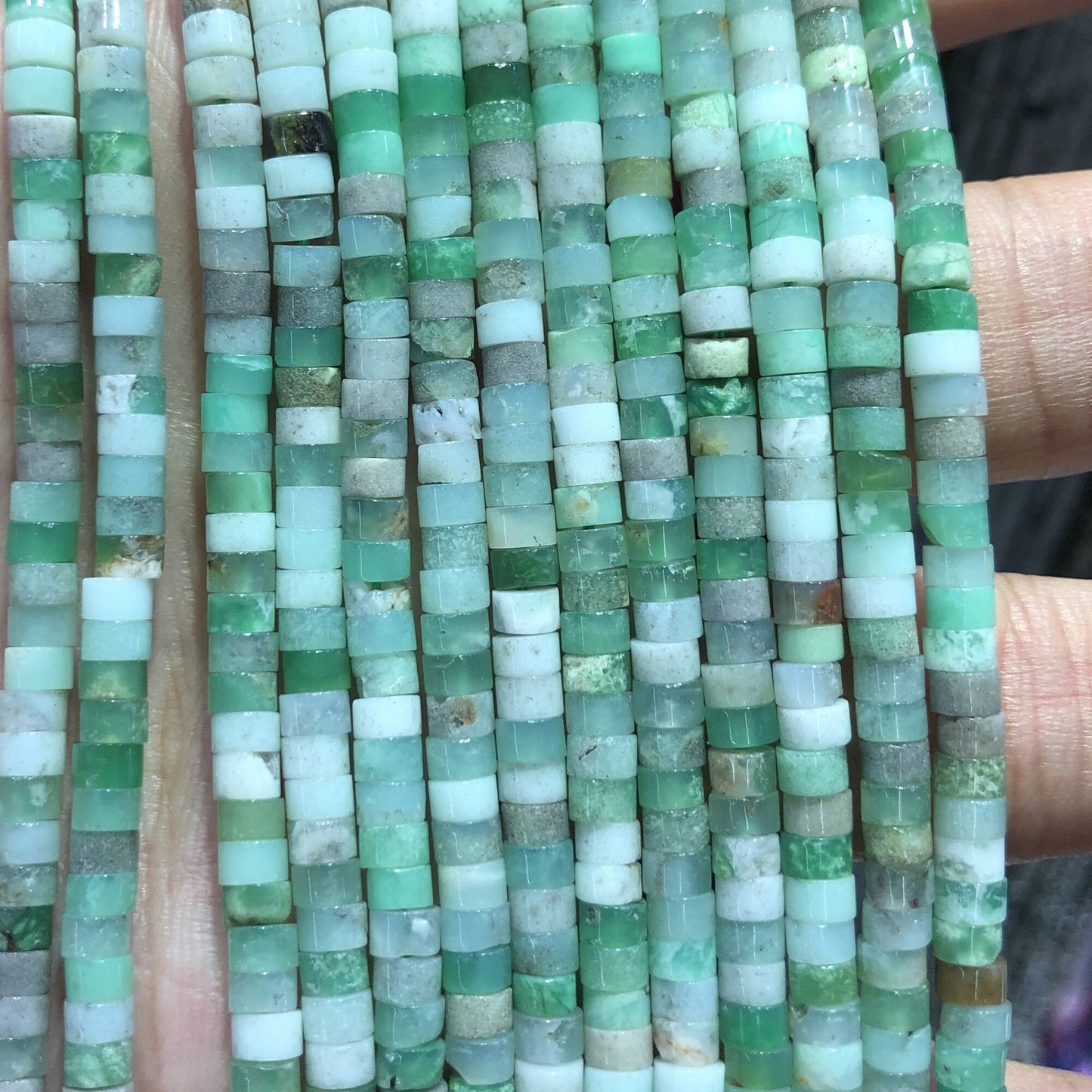 2x4mm Chrysoprase Rondelle Beads 15''