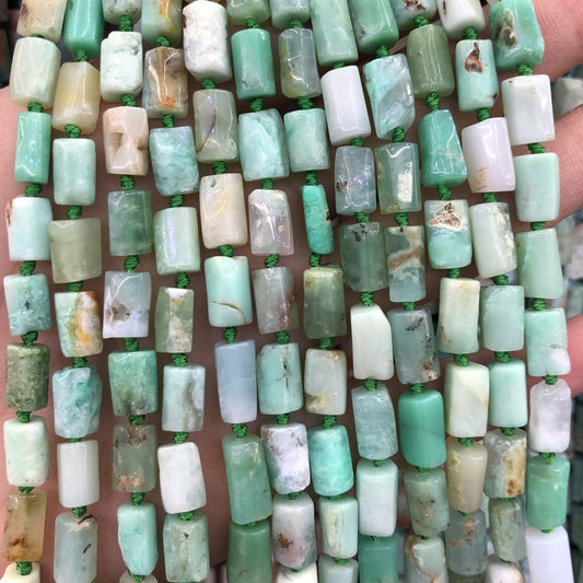 Chrysoprase Tube Beads 8-12mm 15''