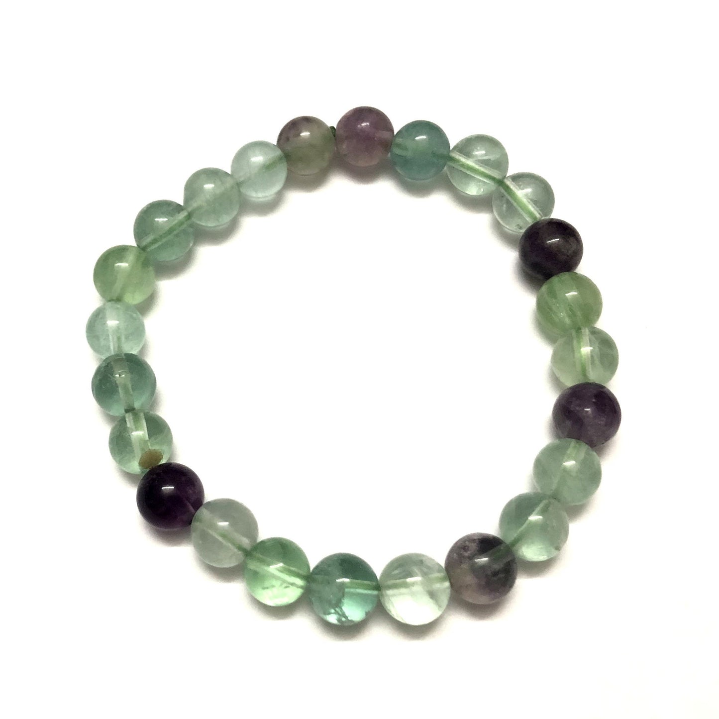Fluoritarmbånd Crystal Stone Beads Armbånd 4mm 6mm 8mm 10mm 8''