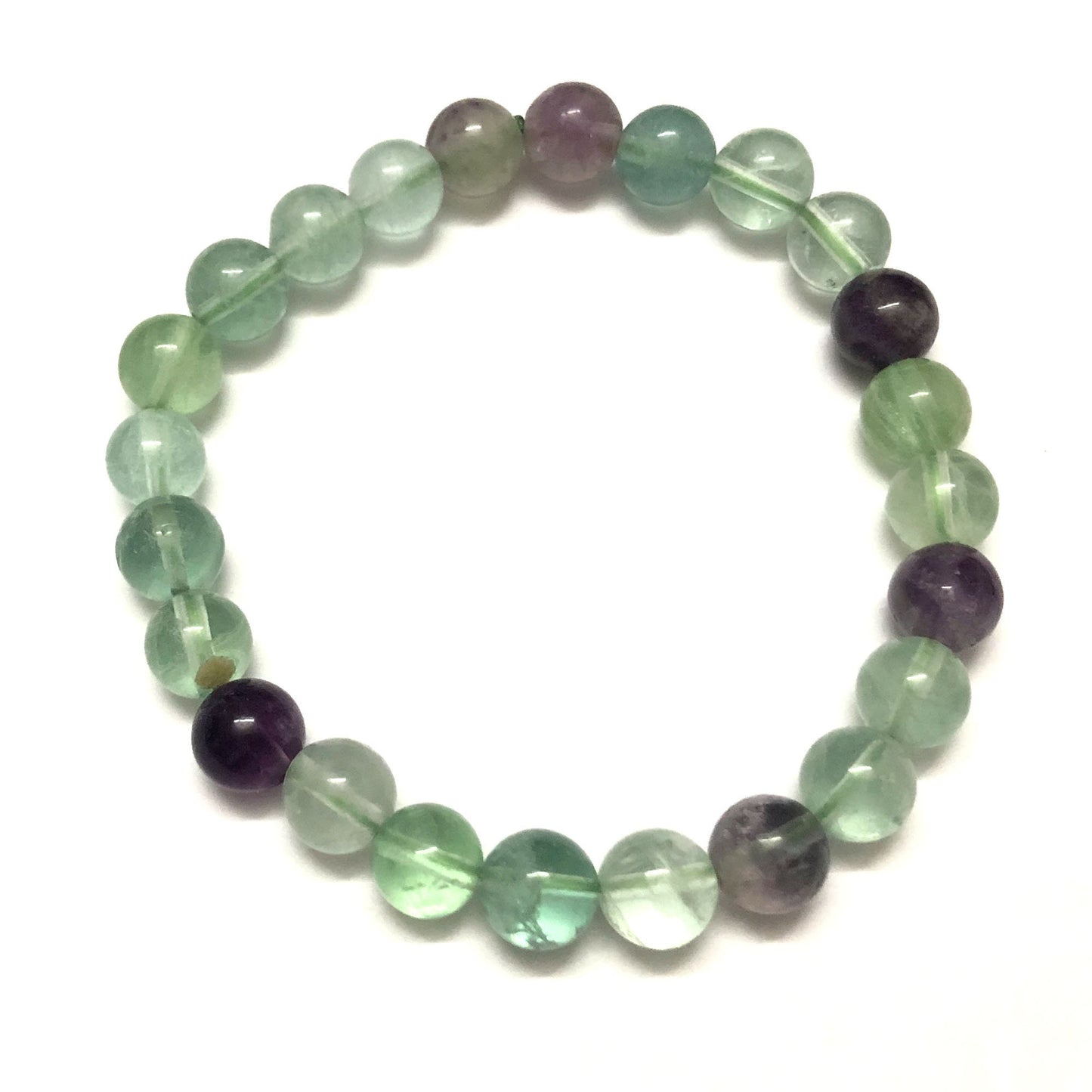 Fluoritarmbånd Crystal Stone Beads Armbånd 4mm 6mm 8mm 10mm 8''