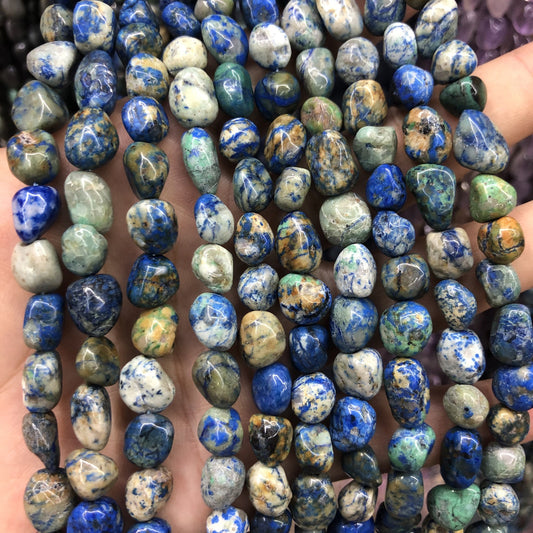 Chrysocolla Nugget Stone Beads 8-10mm 15''