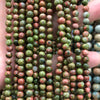Perles d'unakite naturelles 4 mm 6 mm 8 mm 10 mm 12 mm 15''