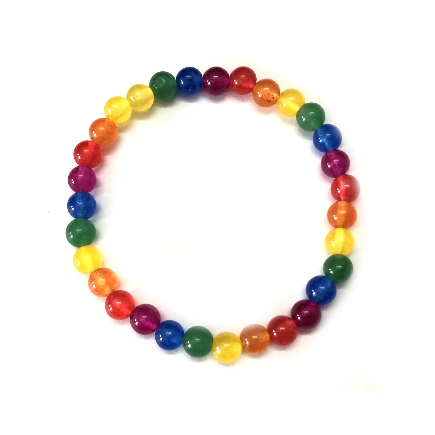 Rainbow Jade Armbånd Stone Beads Armbånd 6mm 8mm 10mm 8''