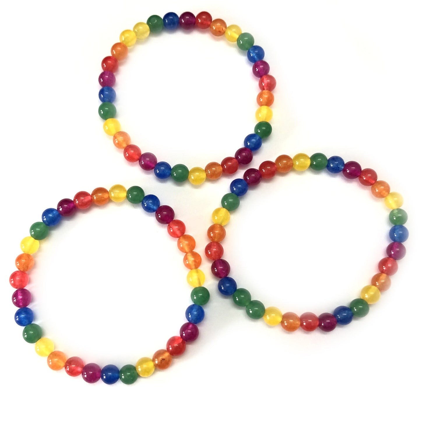 Rainbow Jade Armbånd Stone Beads Armbånd 6mm 8mm 10mm 8''