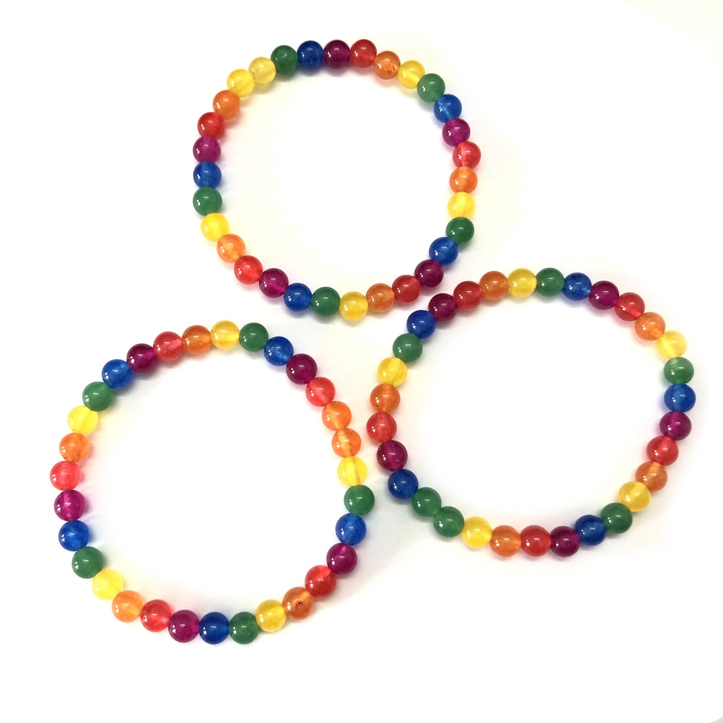 Rainbow Jade Armbånd Stone Beads Armbånd 6mm 8mm 10mm 8''