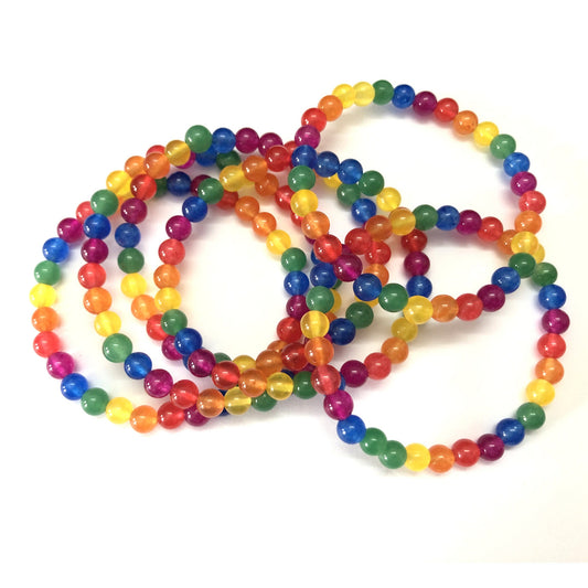 Rainbow Jade Armbånd Stone Beads Armbånd 6mm 8mm 10mm 8''