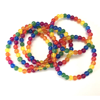 Rainbow Jade Bracelet Stone Beads Bracelet 6mm 8mm 10mm 8''