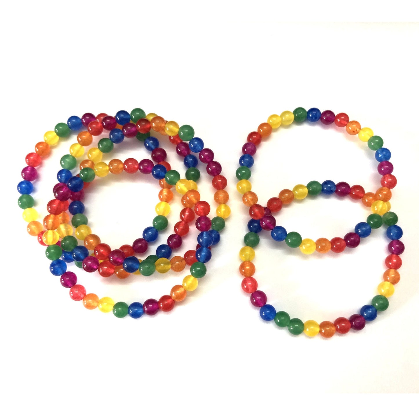 Rainbow Jade Armbånd Stone Beads Armbånd 6mm 8mm 10mm 8''