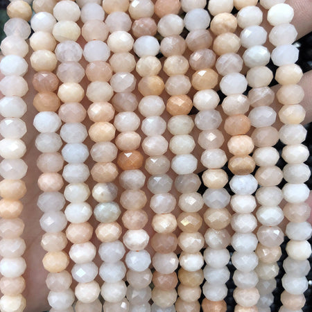 Aventurine rose à facettes, pierre précieuse naturelle, belle taille rondelle 5x8 mm 15''