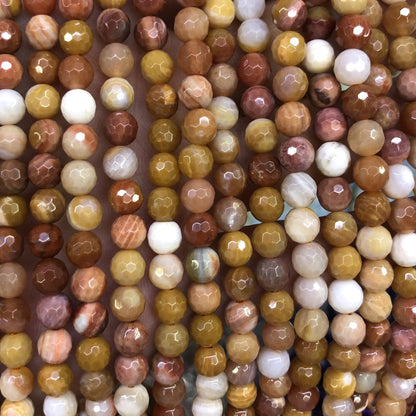 Petrified Wood Jasper Faceted Beads 6mm 8mm 10mm 15''