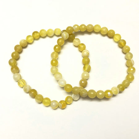 Bracelet à facettes en agate jaune 8''