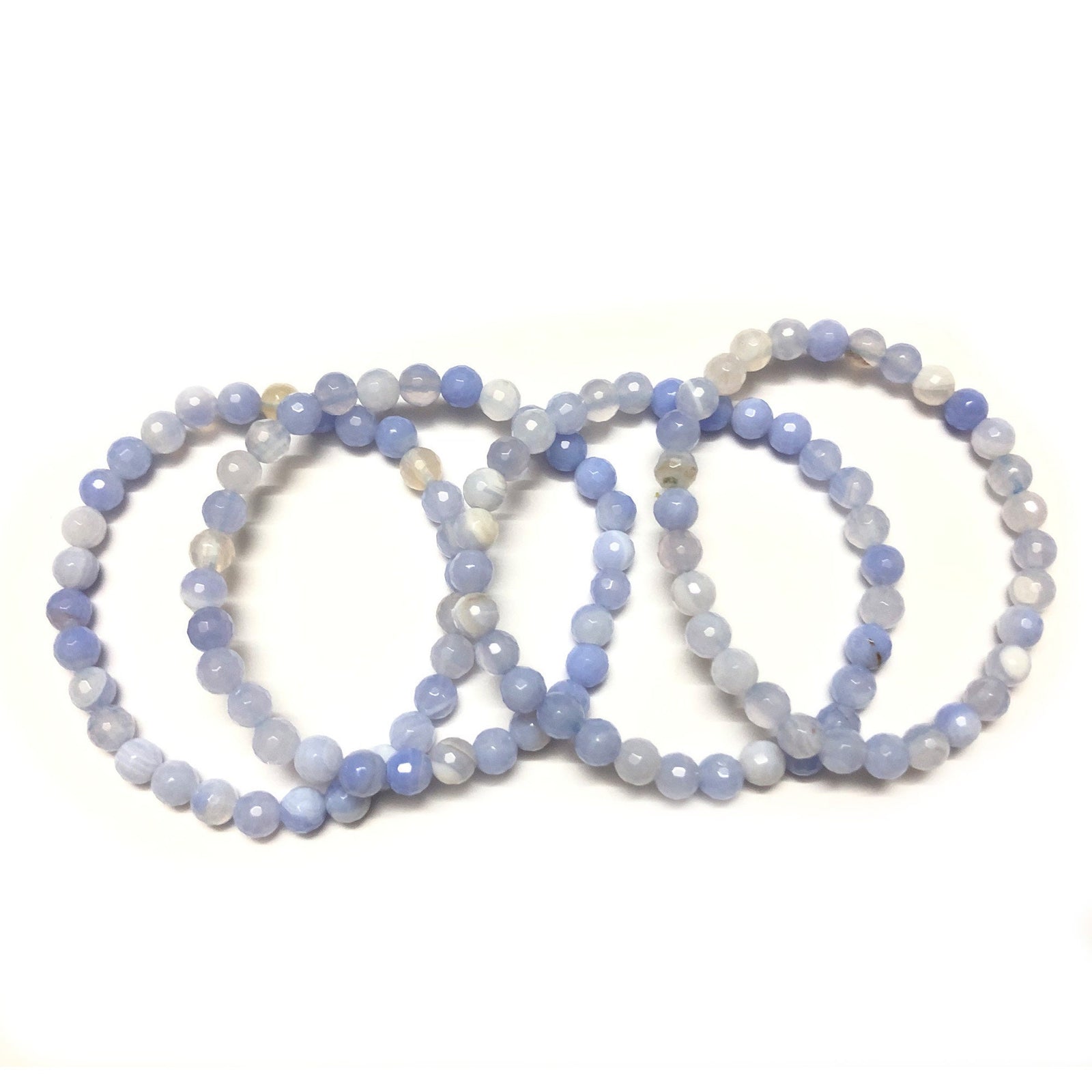 Blue Agate Bracelet Faceted Bracelet 8''