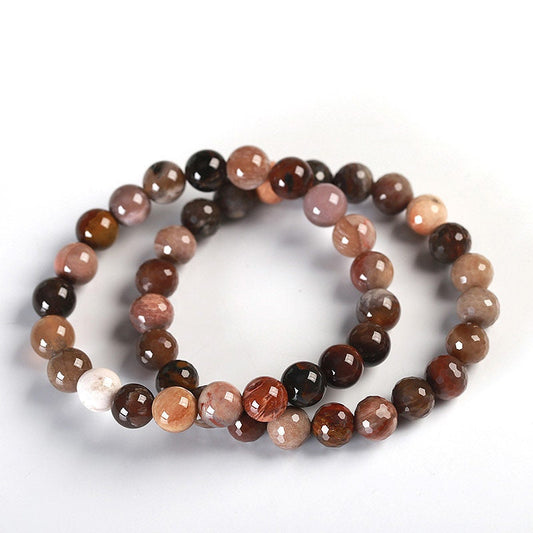 Petrified Wood Jade Armbånd Natursten Perler Armbånd 6mm 8mm 10mm 7''