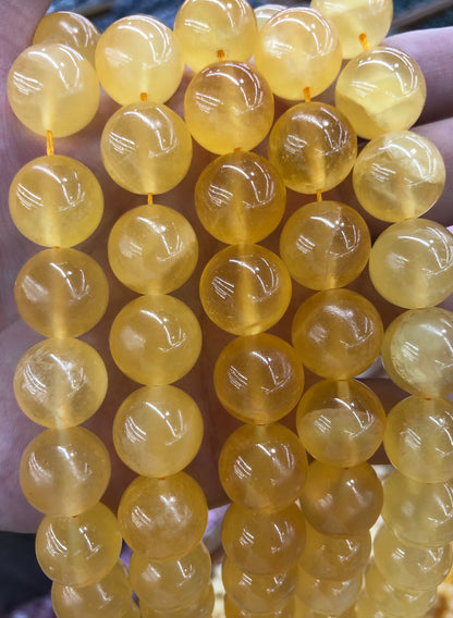 16mm Yellow Calcite Stone Beads 15''