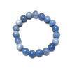 Blue Striped Agate Stone Beads Bracelet 8''