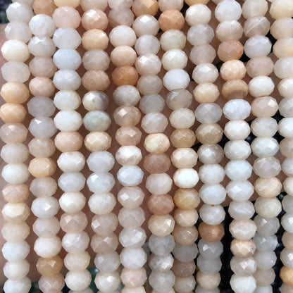 Pink Aventurine Faceted , Natural Gemstone ,  Nice Cut Rondelle Stone  5x8mm 15''