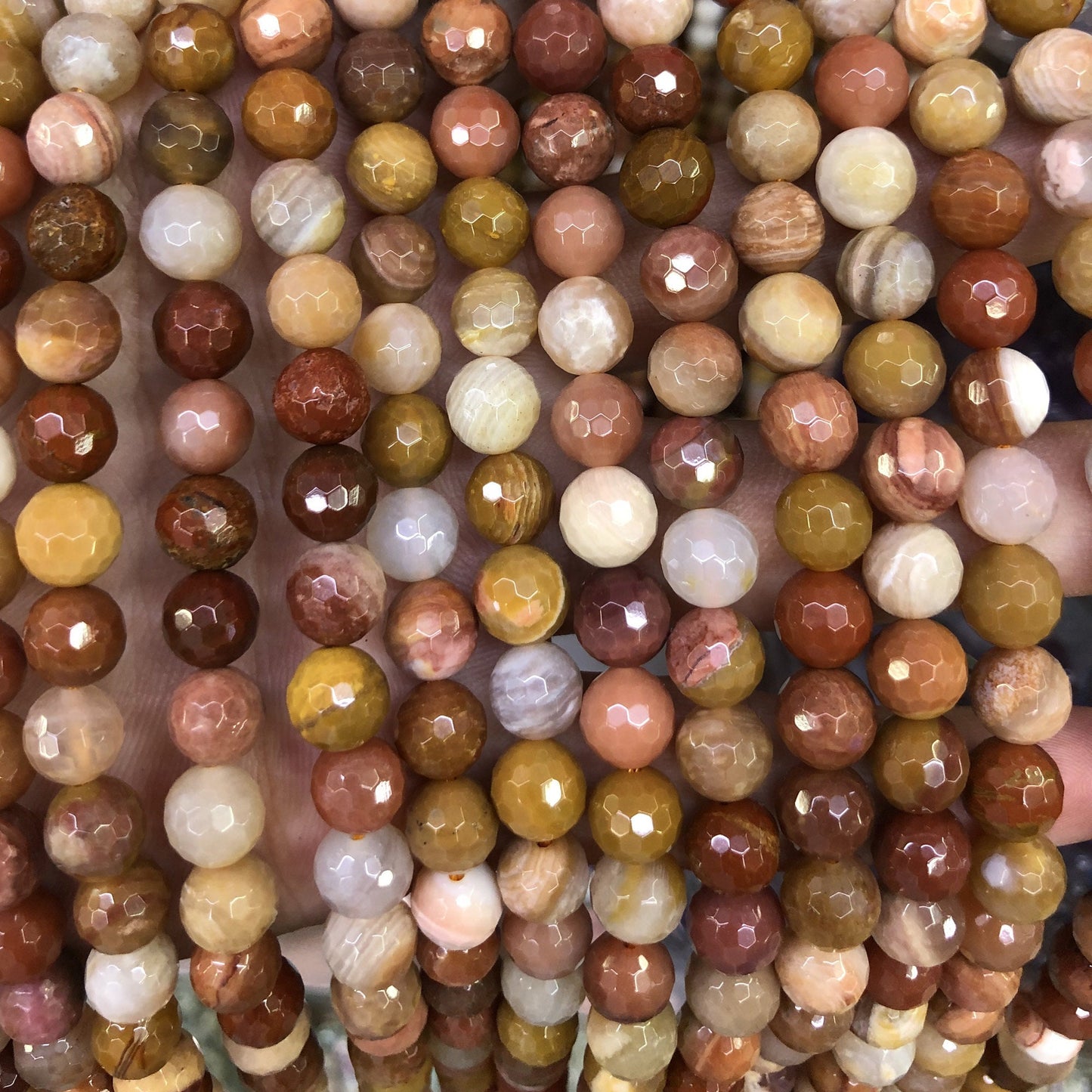 Petrified Wood Jasper Faceted Beads 6mm 8mm 10mm 15''