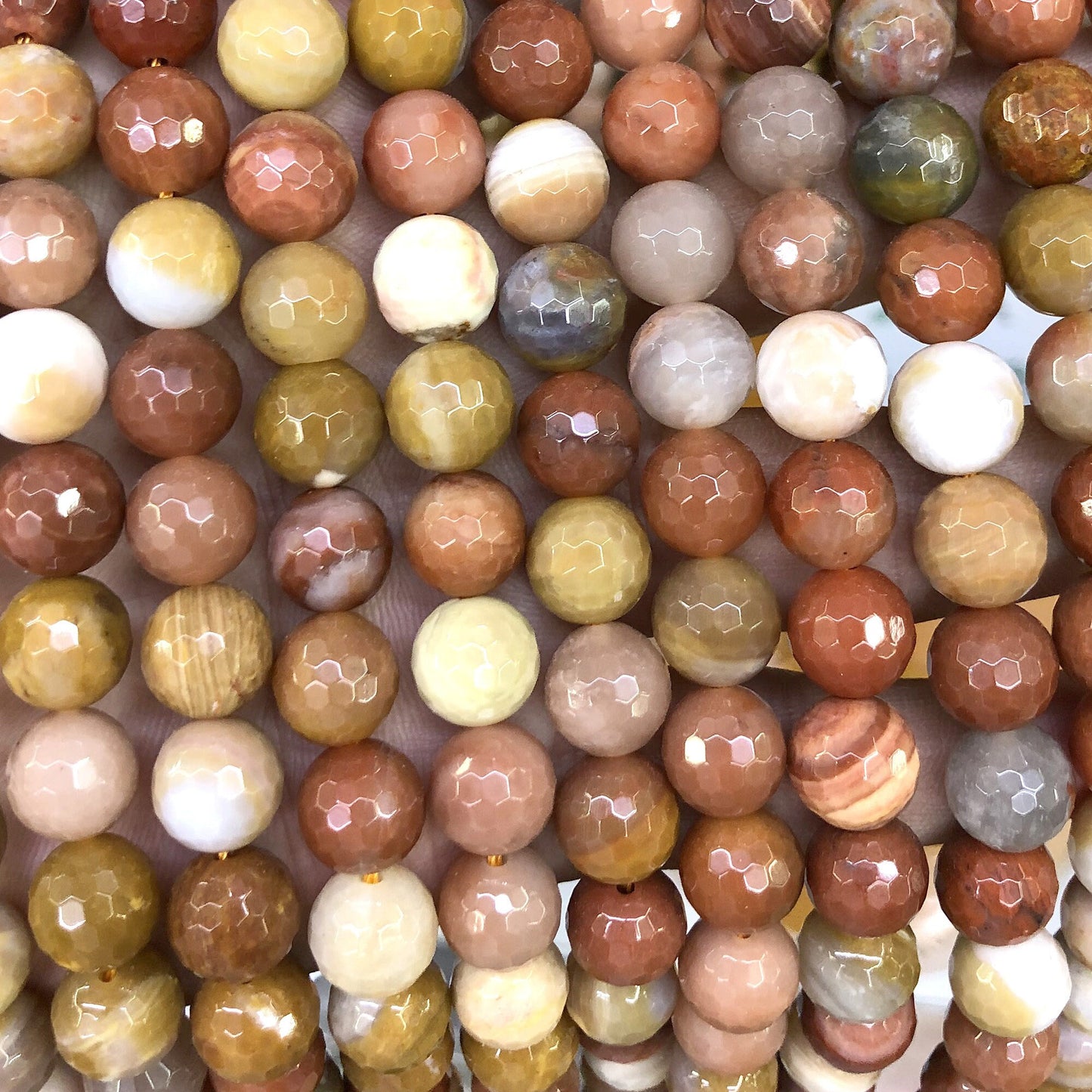 Petrified Wood Jasper Faceted Beads 6mm 8mm 10mm 15''