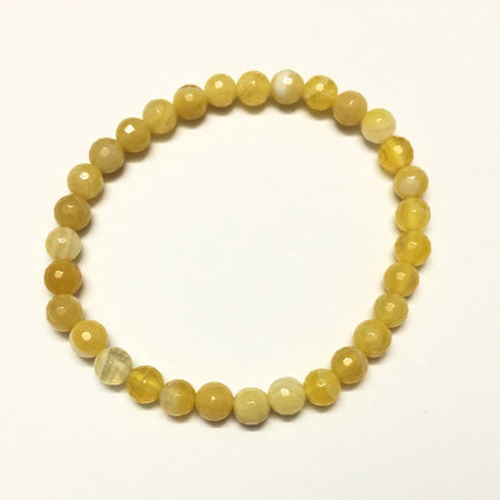 Bracelet à facettes en agate jaune 8''