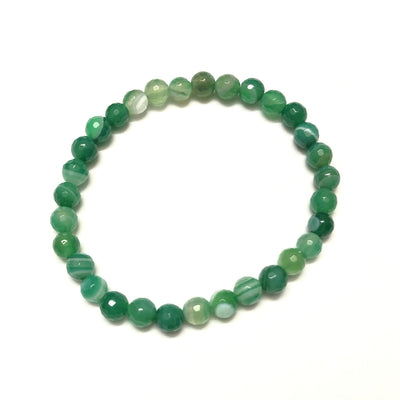 Bracelet à facettes en agate verte 8''