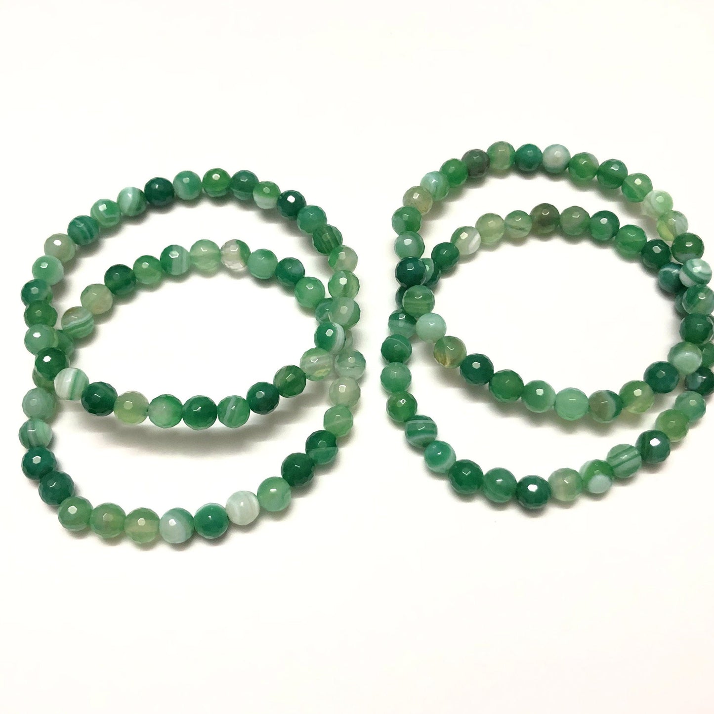 Green Agate Faceted Bracelet 8''