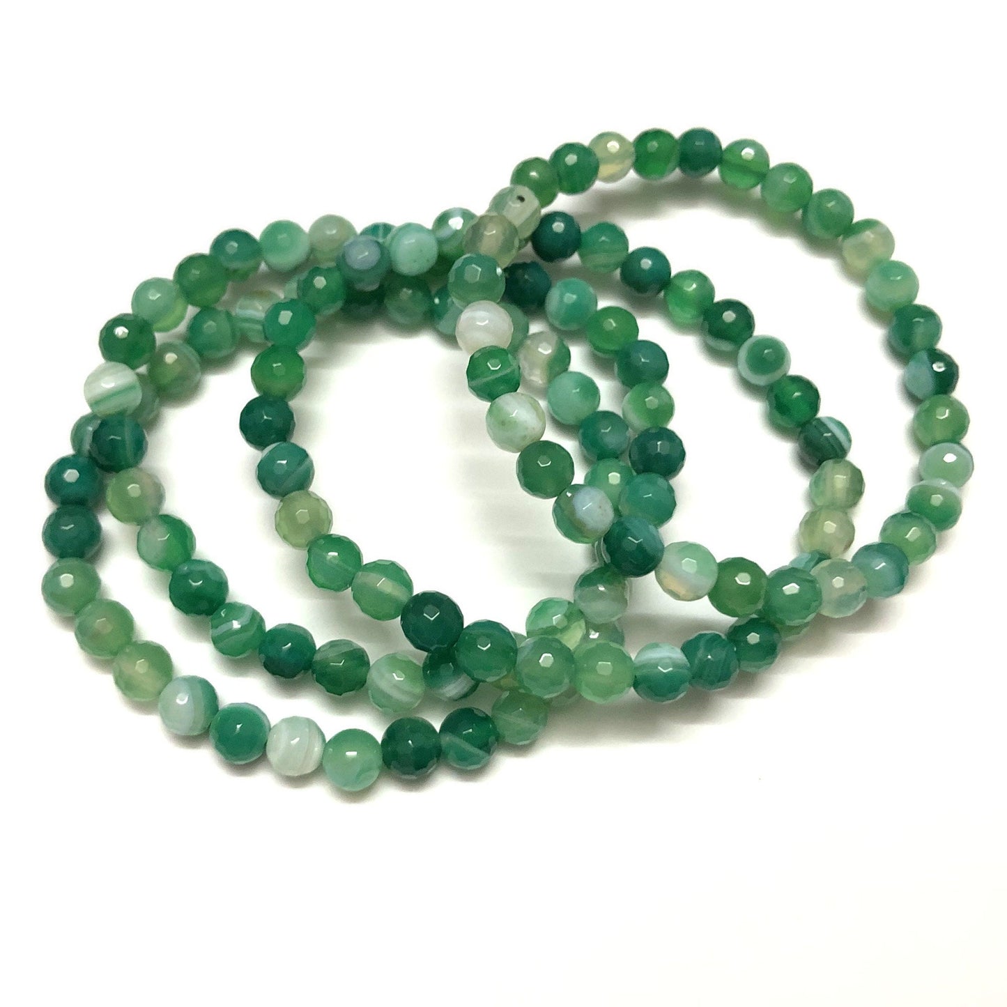 Green Agate Faceted Bracelet 8''