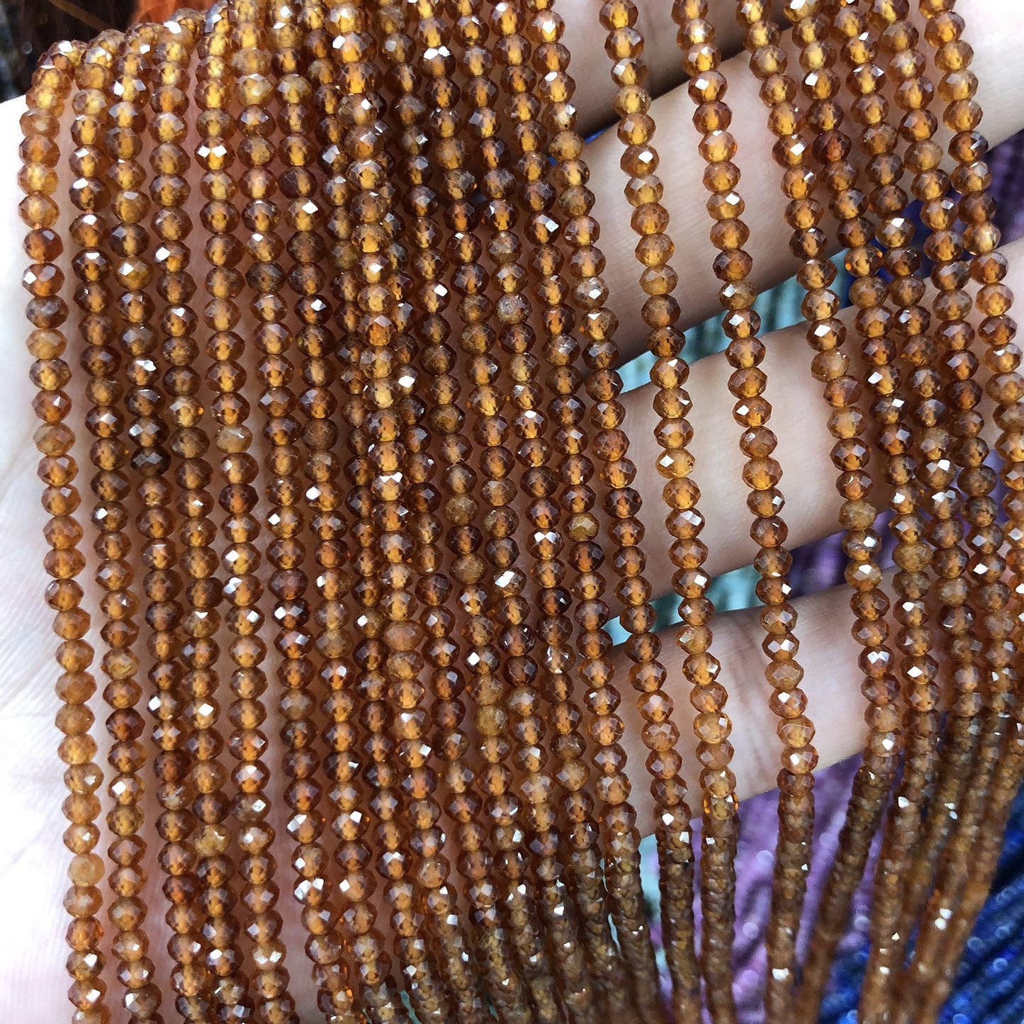 Hessonite, Orange Garnet Rondelle Faceted Beads 2x3mm 15''