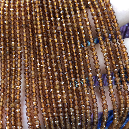 Hessonite, Orange Garnet Rondelle Faceted Beads 2x3mm 15''