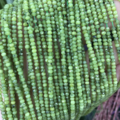 Canadian Jade Faceted Beads Rondelle Stone  2x3mm 15''