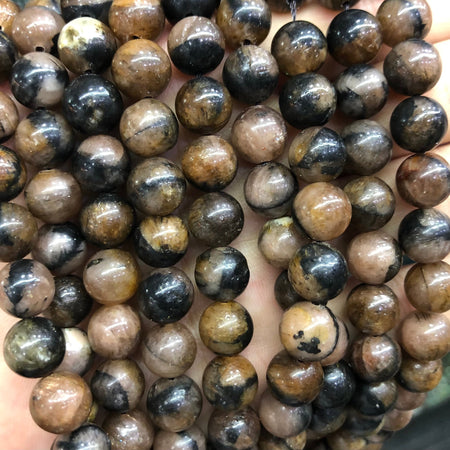Brown Chiastolite Beads 6mm 8mm 10mm 15''