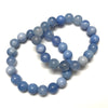 Blue Striped Agate Stone Beads Bracelet 8''